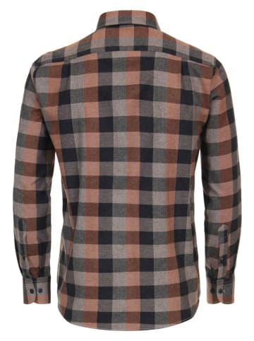 CASAMODA Hemd - Comfort fit - in Schwarz/ Orange/ Grau