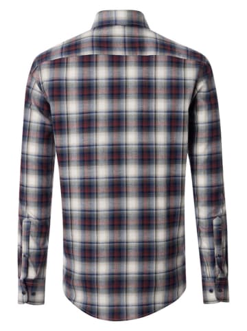 CASAMODA Hemd - Casual fit - in Dunkelblau/ Creme/ Rot