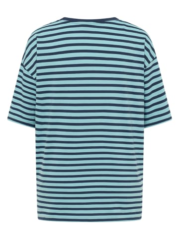 ELBSAND Shirt "Kia" in Dunkelblau/ Hellblau