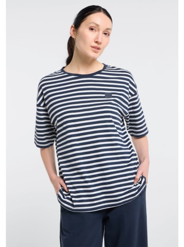 ELBSAND Shirt "Kia" in Dunkelblau/ Weiß