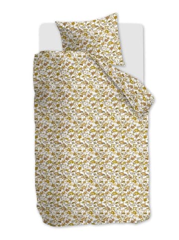 Beddinghouse Komplet pościeli "Tess" w kolorze musztardowo-białym z kory