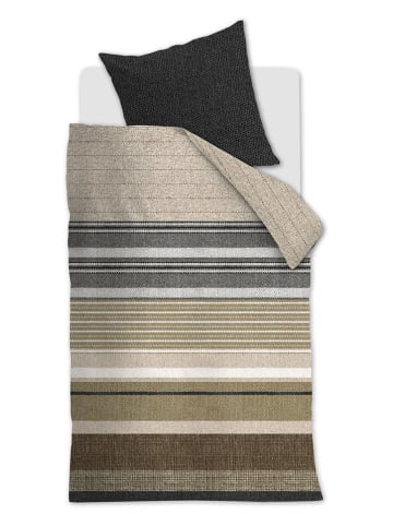 Beddinghouse Flanellen beddengoedset "Arvin" beige/lichtbruin