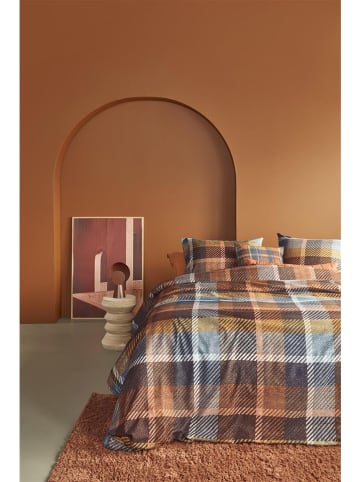 Beddinghouse Flanell-Bettwäsche-Set "Brett" in Orange/ Grau