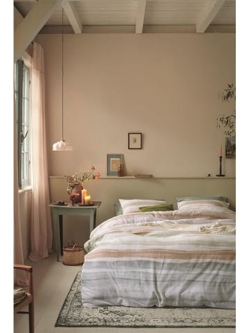Beddinghouse Flanellen beddengoedset "Colour Play" wit/beige/groen