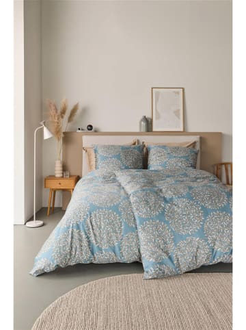 Beddinghouse Satin-Bettwäsche-Set "Elaine" in Hellblau/ Grau