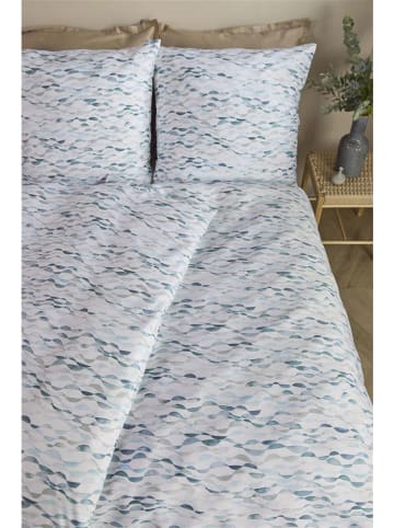 Beddinghouse Satijnen beddengoedset "Emma" wit/blauw