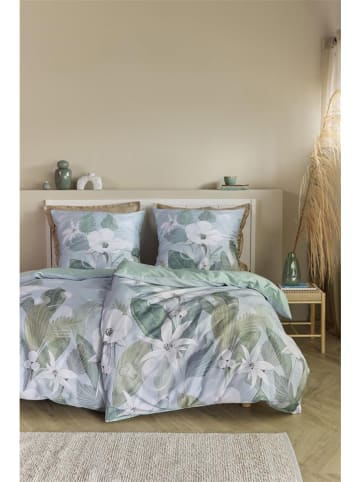 Beddinghouse Satijnen beddengoedset "Eva" lichtblauw/groen