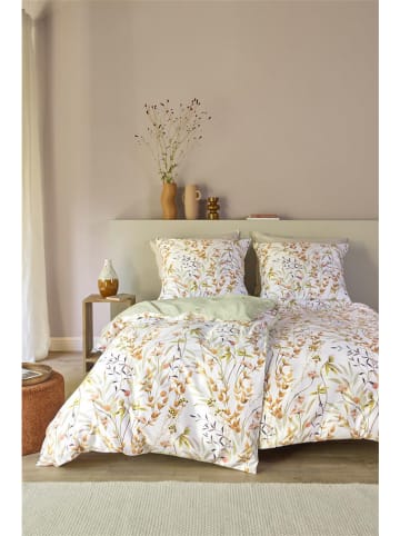 Beddinghouse Satijnen beddengoedset "Karlee" wit/oranje/groen