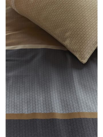Beddinghouse Satin-Bettwäsche-Set "Kian" in Beige/ Dunkelblau