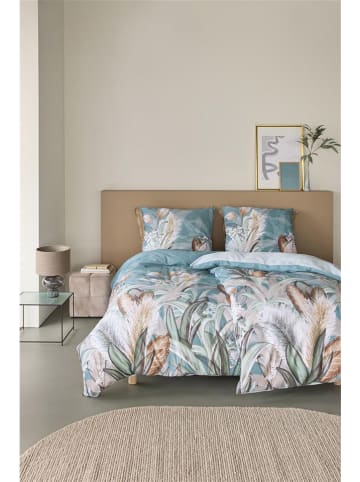 Beddinghouse Satin-Bettwäsche-Set "Liese" in Hellblau/ Beige