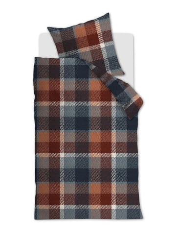 Beddinghouse Flanell-Bettwäsche-Set "Marnix" in Blau/ Braun