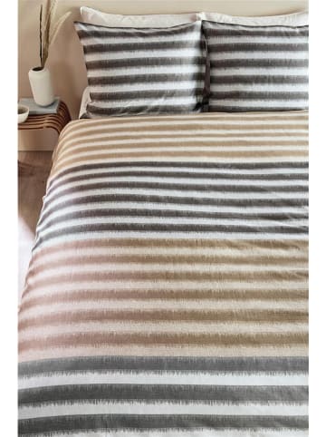 Beddinghouse Komplet pościeli satynowej "Misha" w kolorze beżowo-antracytowym