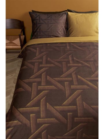 Beddinghouse Satijnen beddengoedset "Parsons" lichtbruin/goudkleurig