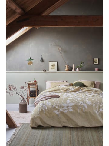 Beddinghouse Komplet pościeli "Plant" w kolorze żółto-białym