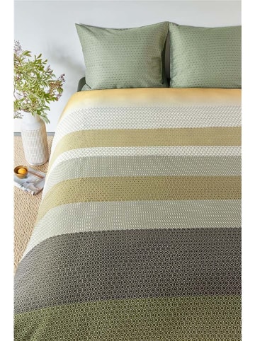 Beddinghouse Komplet pościeli satynowej "Theo" w kolorze zielono-szarym