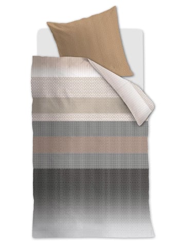 Beddinghouse Satin-Bettwäsche-Set "Theo" in Beige/ Schwarz