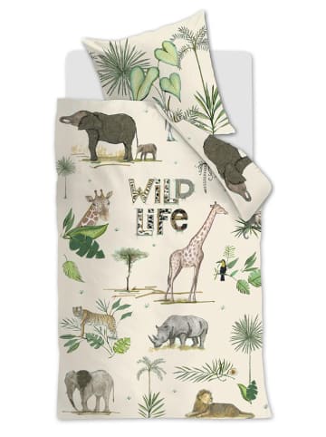 beddinghouse kids Beddengoedset "Wild Life" crème