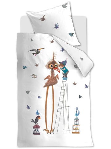 FIEP Renforcé beddengoedset "Fiepvogel" wit/meerkleurig