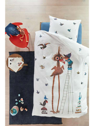 FIEP Renforcé beddengoedset "Fiepvogel" wit/meerkleurig