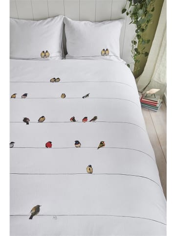 Beddinghouse Flanellen beddengoedset "Tweet" wit/meerkleurig