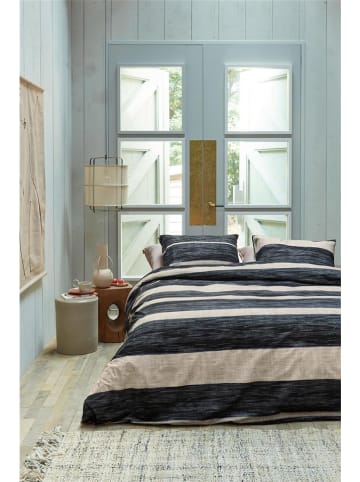 Beddinghouse Komplet pościeli "Painted Stripe" w kolorze beżowo-czarnym