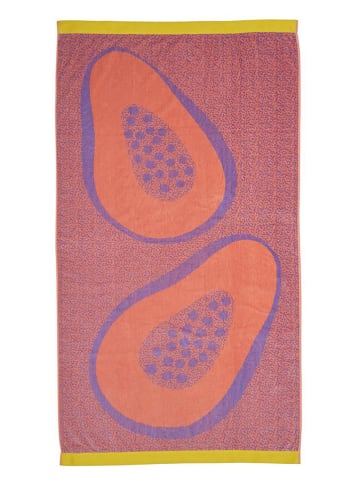 Beddinghouse Ręcznik plażowy "Papaya" w kolorze pomarańczowo-jasnoróżowym