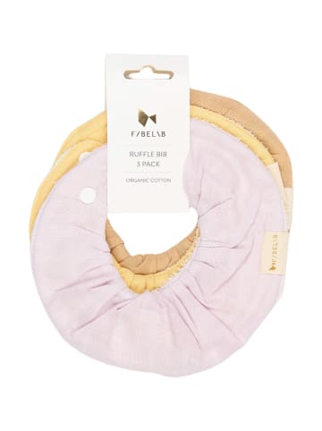 FABELAB 3er-Set: Lätzchen in Rosa/ Gelb/ Hellbraun