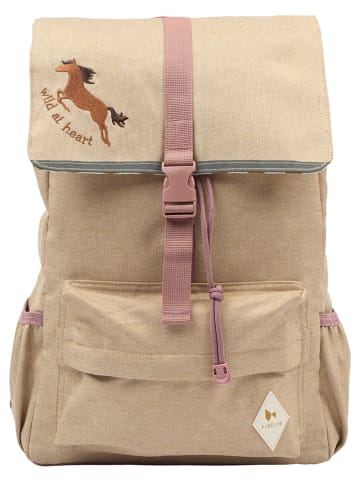 FABELAB Rucksack in Beige/ Rosa - (B)28 x (H)44 x (T)12 cm