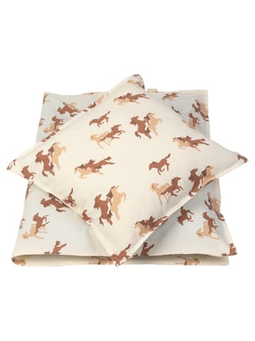 FABELAB 2tlg. Bettwäsche-Set "Wild at Heart" in Weiß/ Braun - (L)135 x (B)100 cm