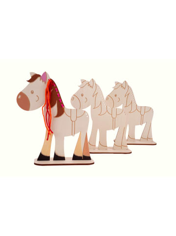 SUNNYSUE 3-delige set: houten paarden om te vlechten - vanaf 3 jaar