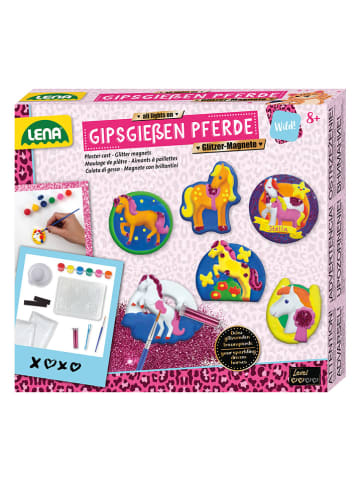 SiMM SPIELWAREN Gipsgießen-Set "Pferde-Glitzer-Magnete"- ab 8 Jahren