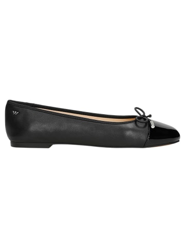 Wojas Leder-Ballerinas in Schwarz