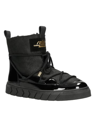 Relaks Leder-Winterstiefel in Schwarz