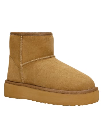 Relaks Leder-Winterboots in Hellbraun