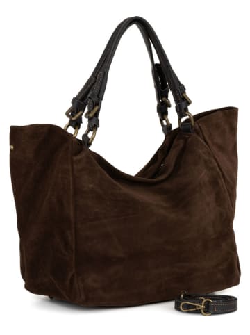 Anna Morellini Skórzany shopper bag "Gimignano" w kolorze jasnobrązowym - 45 x 50 x 20 cm