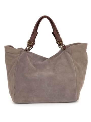 Anna Morellini Leder-Shopper "Gimignano" in Taupe - (B)45 x (H)50 x (T)20 cm