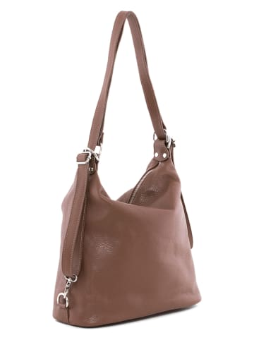 Anna Morellini Leren schoudertas bruin - (B)39 x (H)30 x (D)16 cm