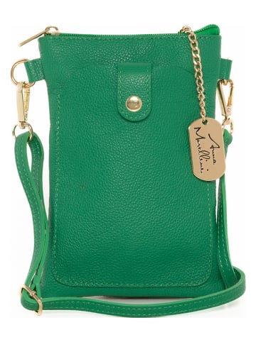 Anna Morellini Leren schoudertas "Erica" groen - (B)14 x (H)21 x (D)1 cm