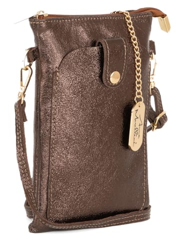 Anna Morellini Leder-Umhängetasche "Erica" in Braun - (B)14 x (H)21 x (T)1 cm