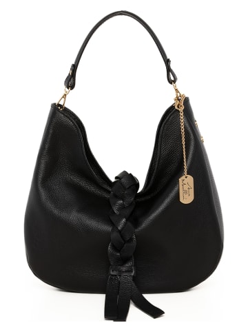 Anna Morellini Leren schoudertas zwart - (B)36 x (H)23 x (D)12 cm