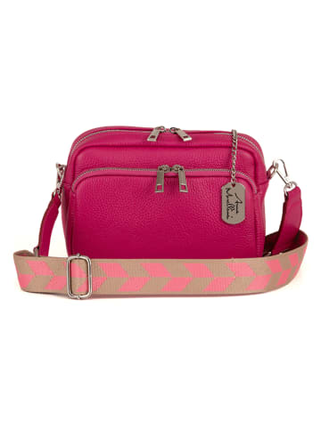 Anna Morellini Leren schoudertas "Erminia" roze - (B)22 x (H)17 x (D)9 cm