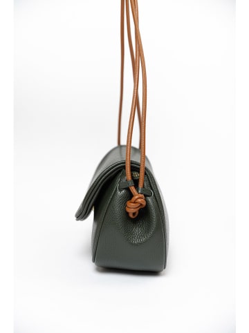 Anna Morellini Leder-Umhängetasche "Drina" in Grün - (B)23 x (H)18 x (T)10 cm