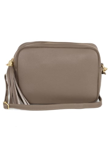 Anna Morellini Leren schoudertas "Berta" taupe - (B)28 x (H)20 x (D)10 cm