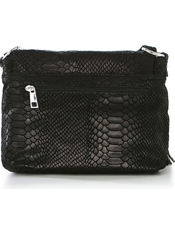 Anna Morellini Skórzana torebka "Elena" w kolorze czarnym - 28 x 20 x 8 cm