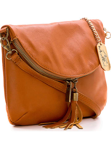 Anna Morellini Skórzana torebka "Alice" w kolorze jasnobrązowym - 22 x 18 x 2 cm