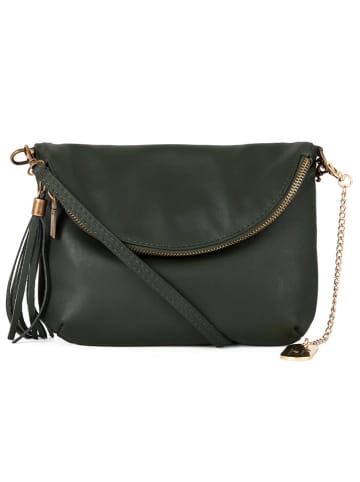 Anna Morellini Leren schoudertas "Alice" donkergroen - (B)22 x (H)18 x (D)2 cm