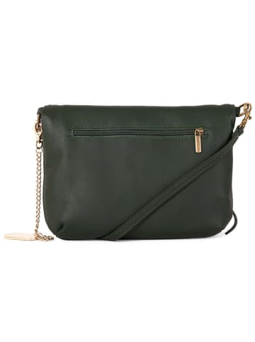 Anna Morellini Leder-Umhängetasche "Alice" in Dunkelgrün - (B)22 x (H)18 x (T)2 cm