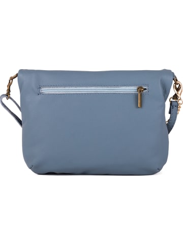 Anna Morellini Leder-Umhängetasche "Alice" in Blau - (B)22 x (H)18 x (T)2 cm