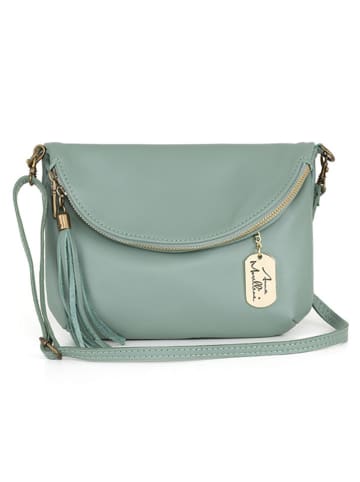 Anna Morellini Leder-Umhängetasche "Alice" in Grün - (B)22 x (H)18 x (T)2 cm