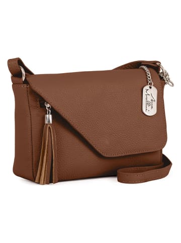 Anna Morellini Leren schoudertas "Lola" bruin - (B)24 x (H)6 x (D)18 cm